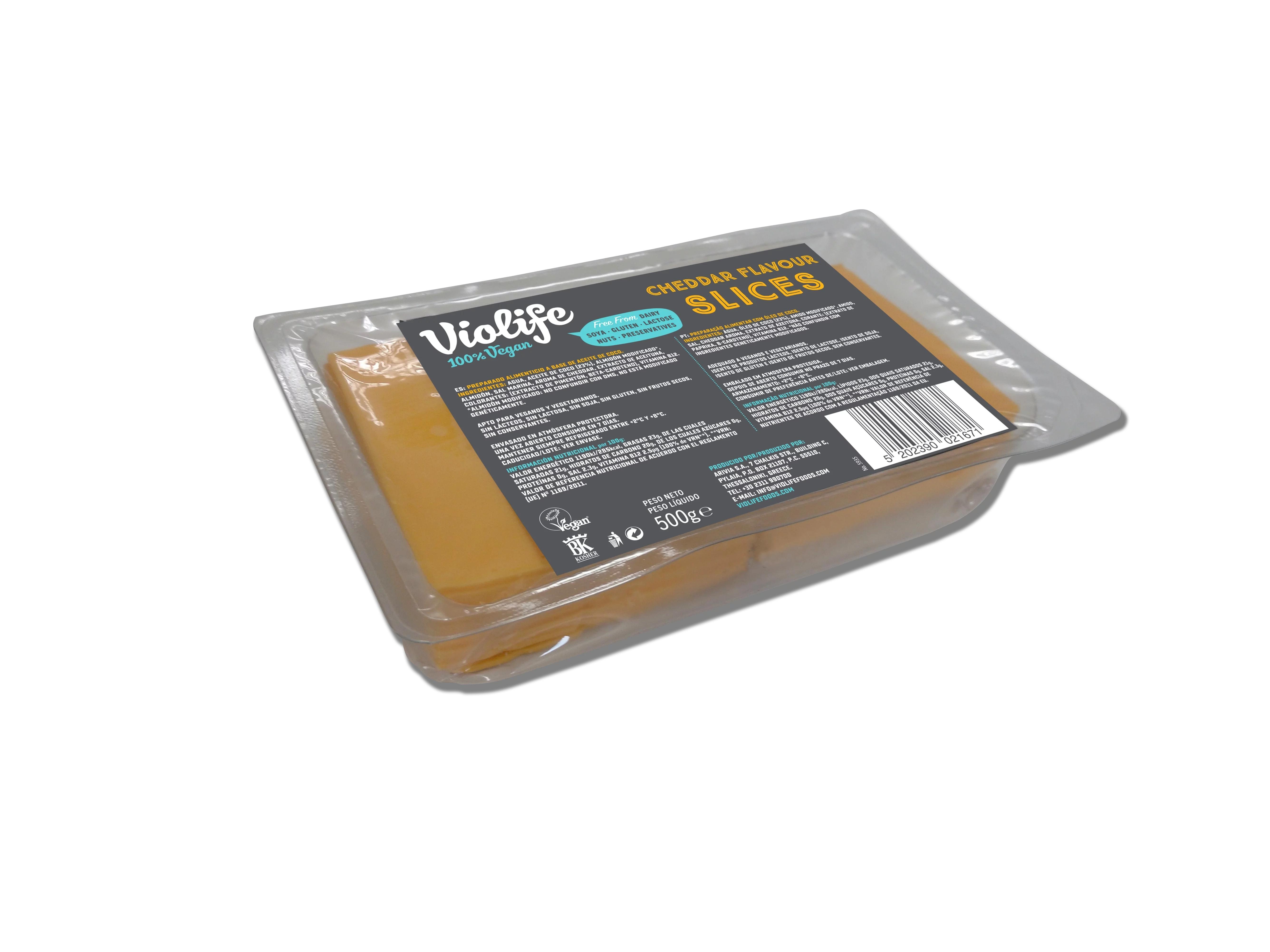 VIOLIFE LONCHAS TIPO CHEDDAR 500G
